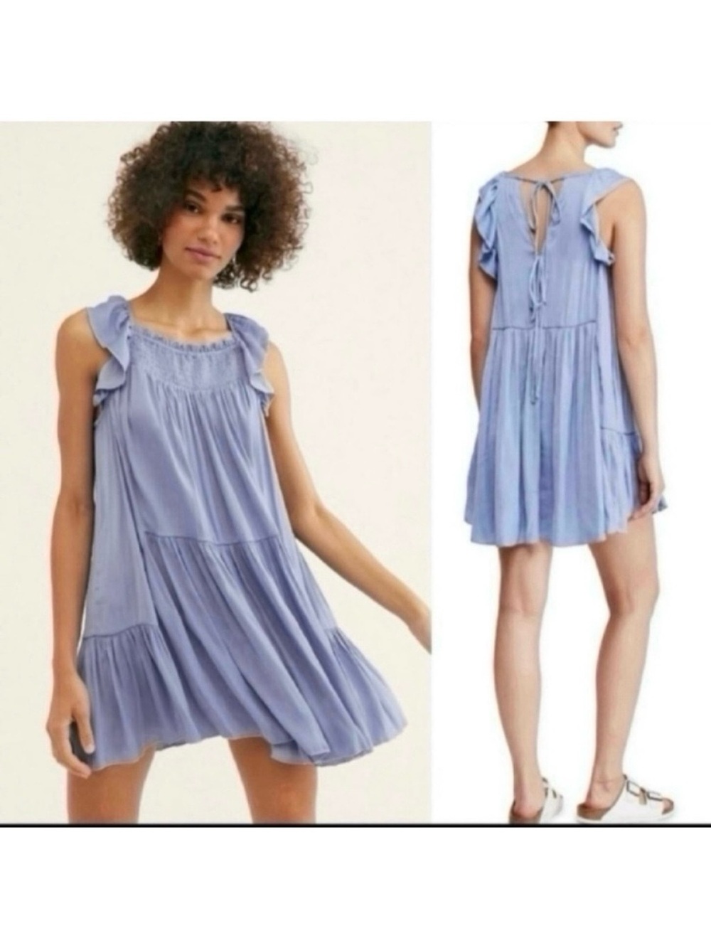 Free people want your love dress ruffle tiered flowy breathable mini dress